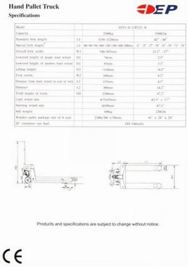 EP CYBII Montacargas manual para paletas