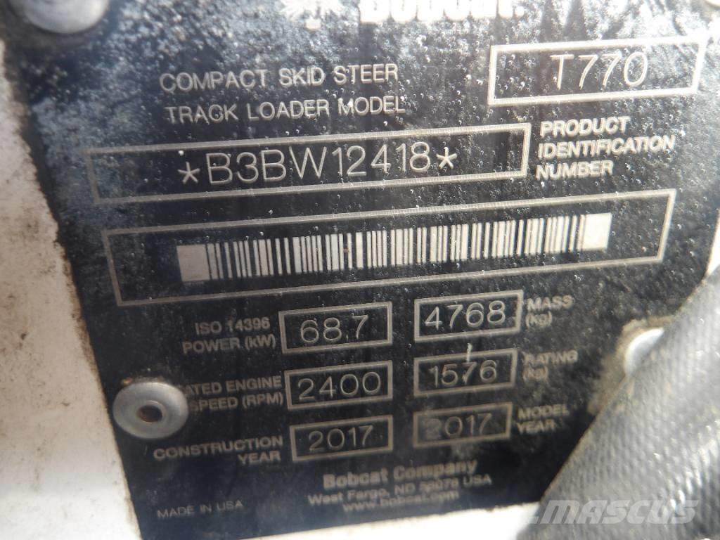 Bobcat T 770 Cargadoras sobre orugas