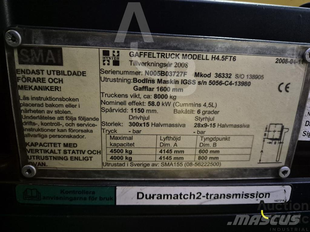 Hyster H4.5FT6 Camiones diesel