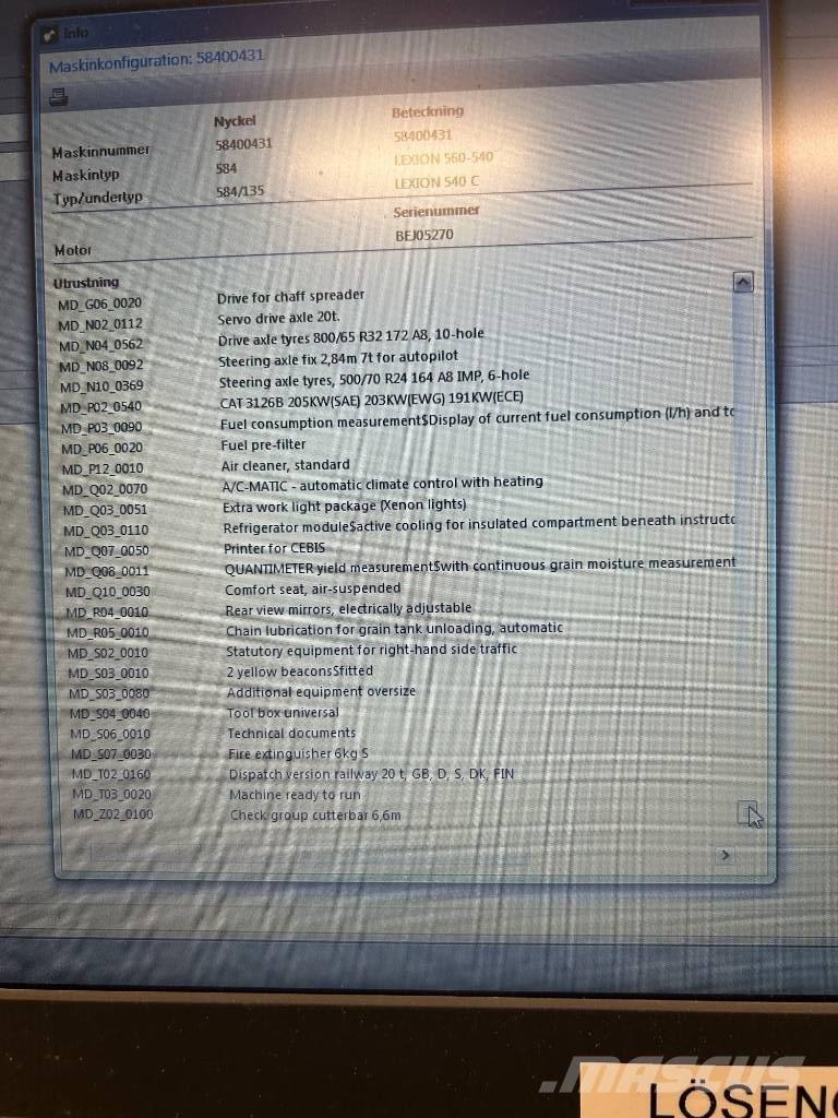 CLAAS Lexion 540 C Cosechadoras combinadas