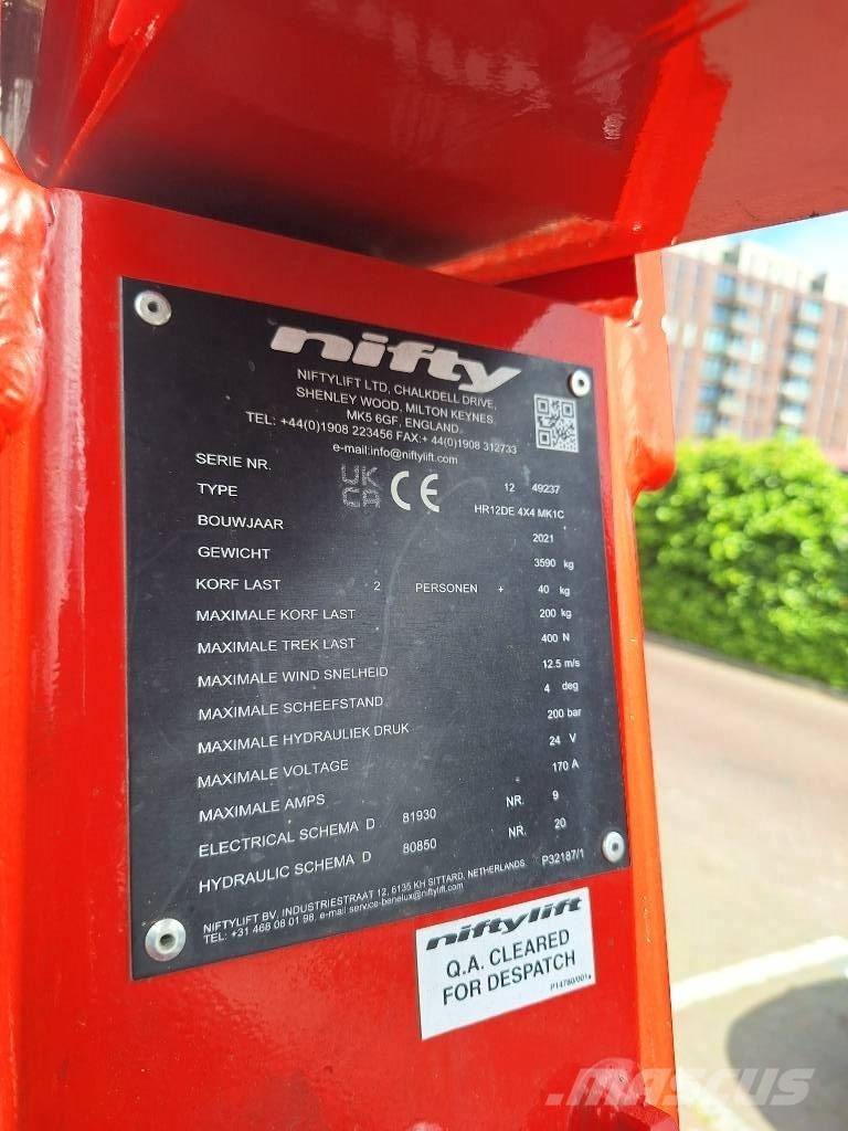 Niftylift HR 12 D E Plataformas con brazo de elevación manual