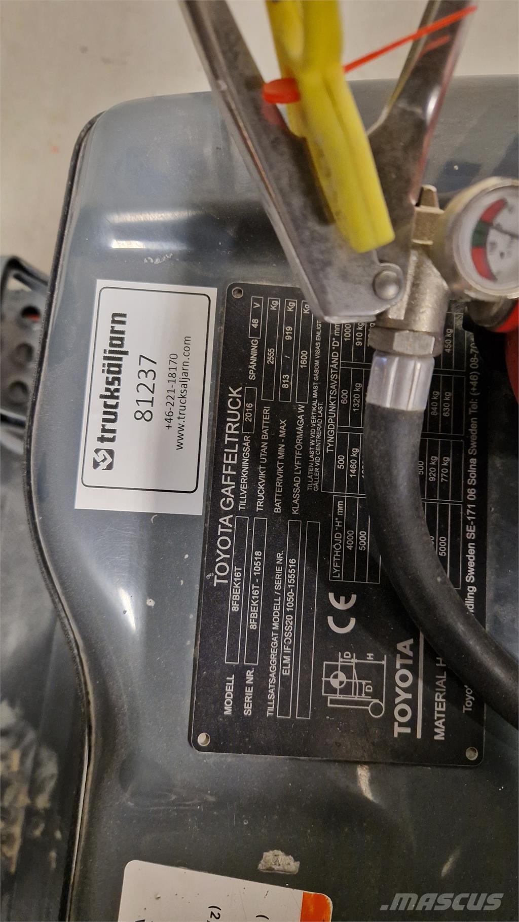 Toyota 8FBEK16T Carretillas de horquilla eléctrica