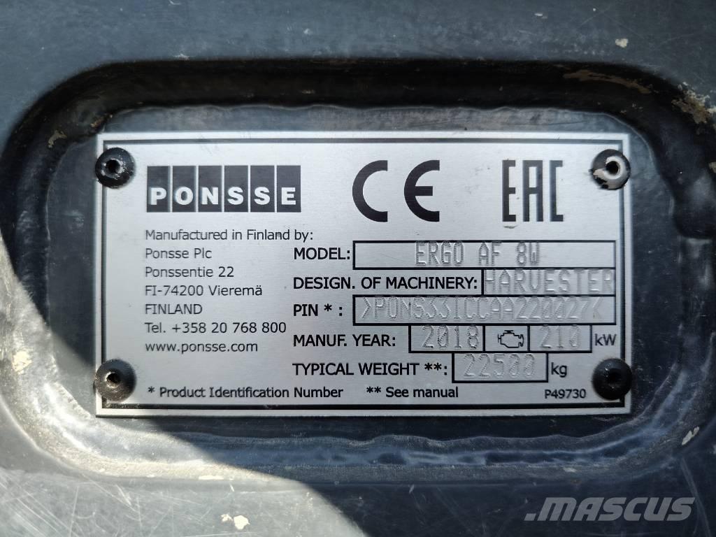 Ponsse Ergo AF 8W Cosechadoras