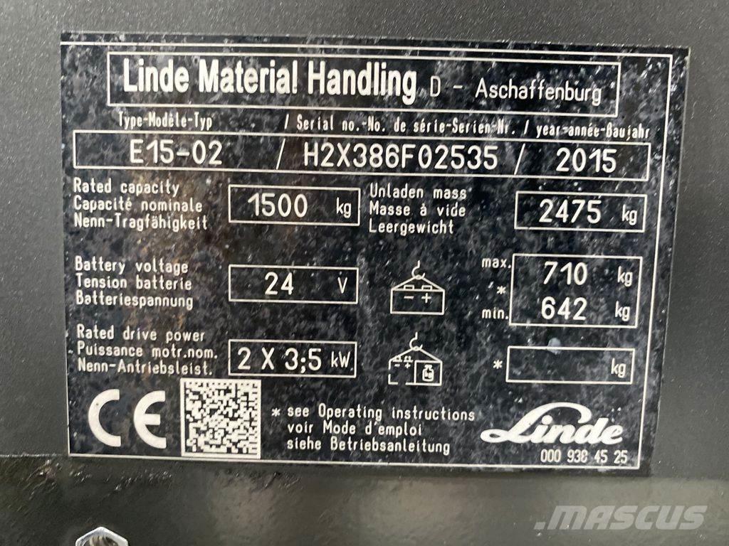 Linde E15-02 Carretillas de horquilla eléctrica