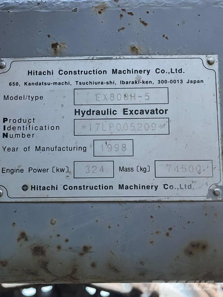 Hitachi EX 800 H-5 Excavadoras sobre orugas