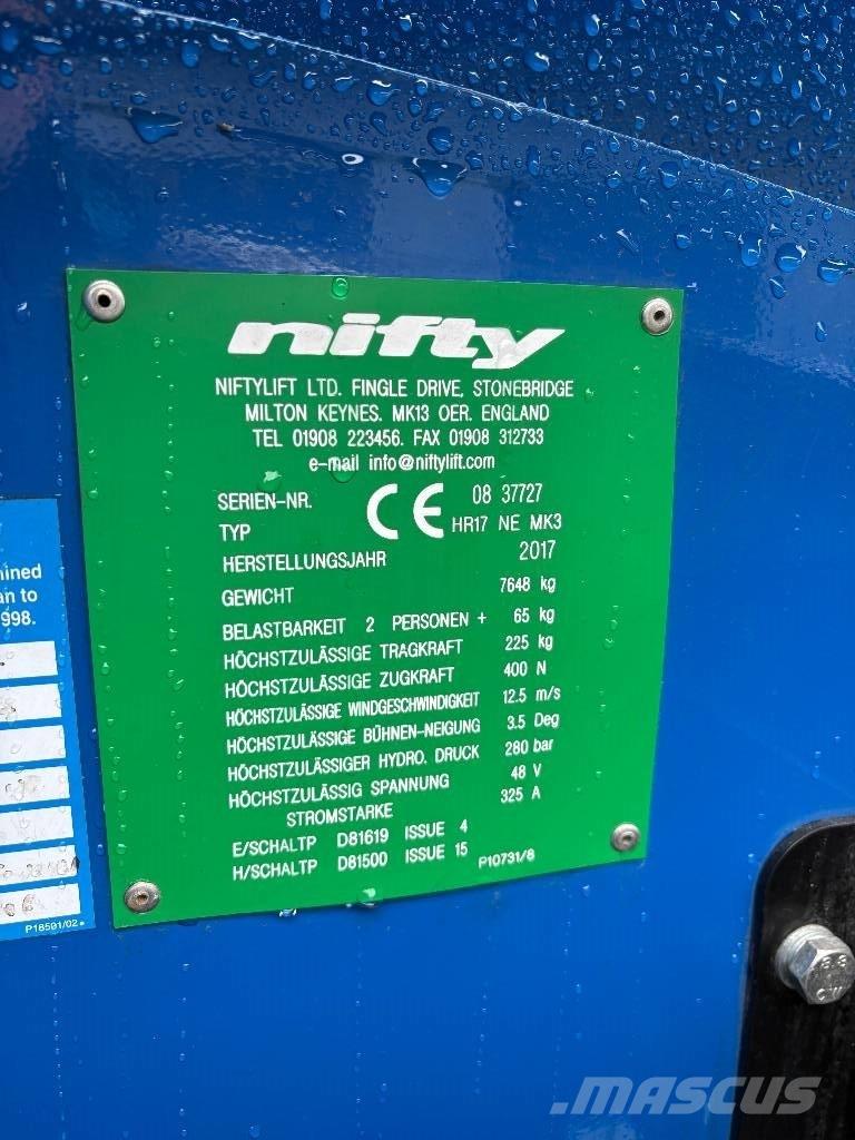 Niftylift HR 17 Plataformas con brazo de elevación manual
