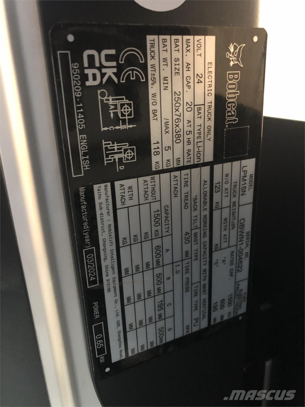 Bobcat LPM15N Montacargas manual