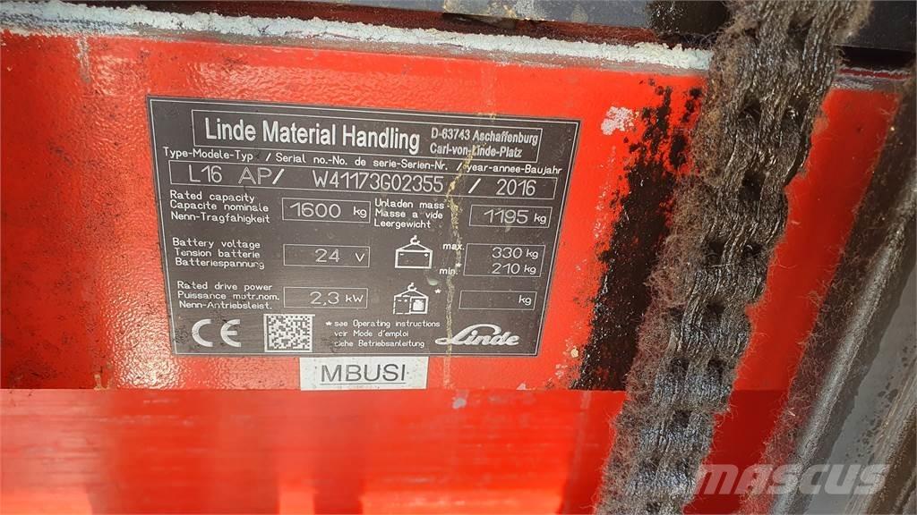 Linde L16AP Montacargas manual