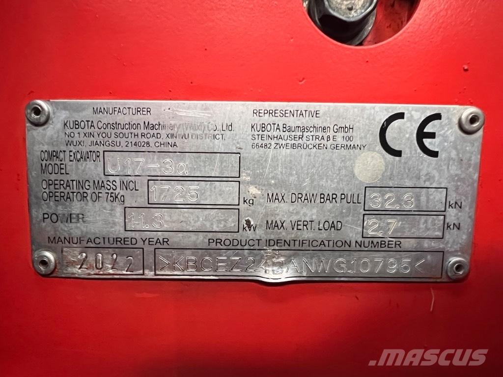 Kubota U 17-3 Miniexcavadoras