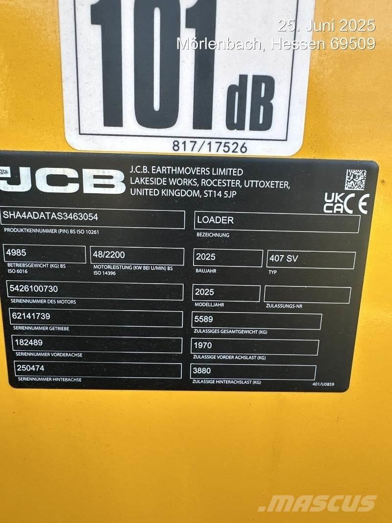 JCB 407 Cargadoras sobre ruedas