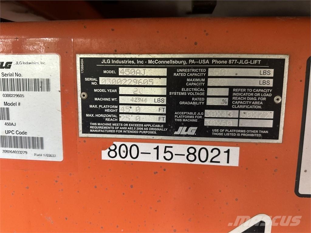 JLG 450 AJ Plataformas con brazo de elevación manual