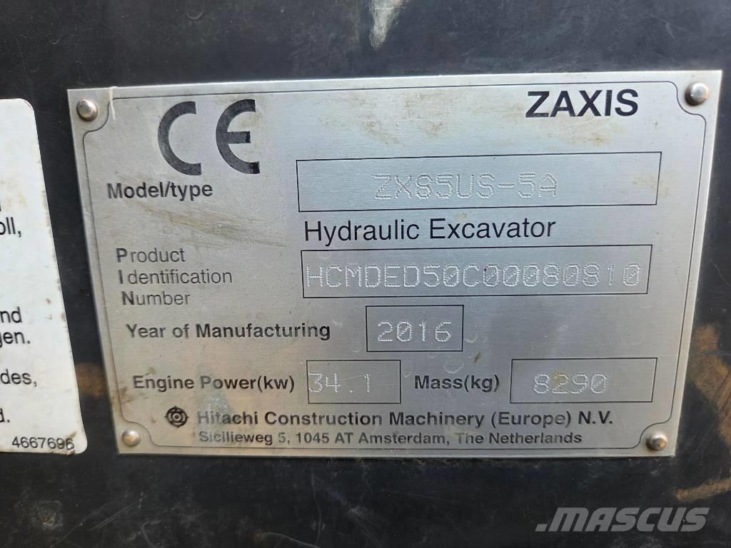 Hitachi ZX 85 US-5 A Excavadoras 7t - 12t
