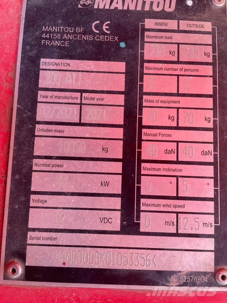 Manitou 200 ATJ Plataformas con brazo de elevación manual