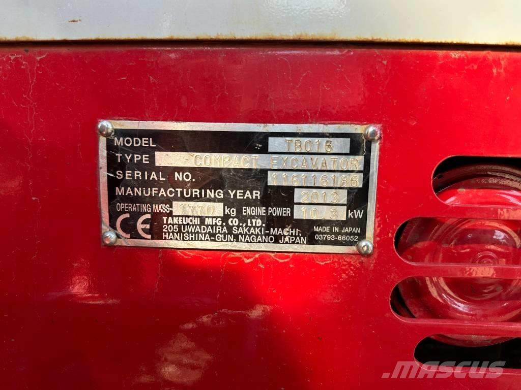 Takeuchi TB 016 Miniexcavadoras