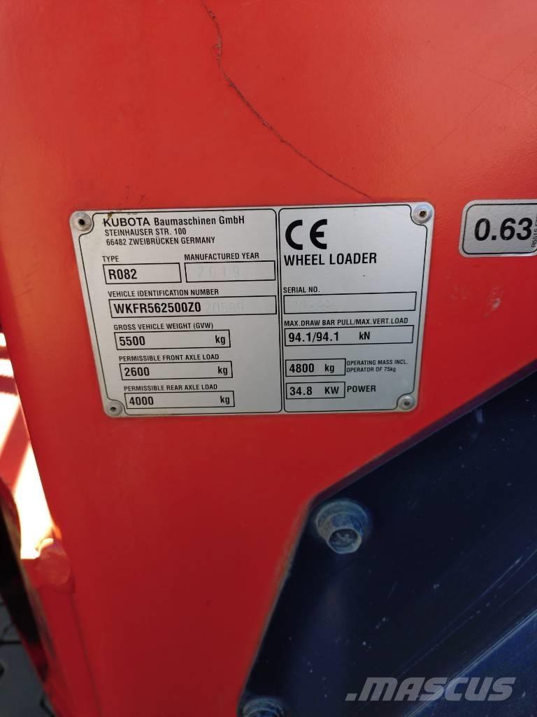 Kubota R 082 Cargadoras sobre ruedas