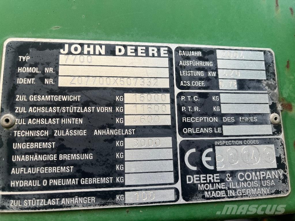 John Deere 7700 Cosechadoras de forraje autopropulsadas