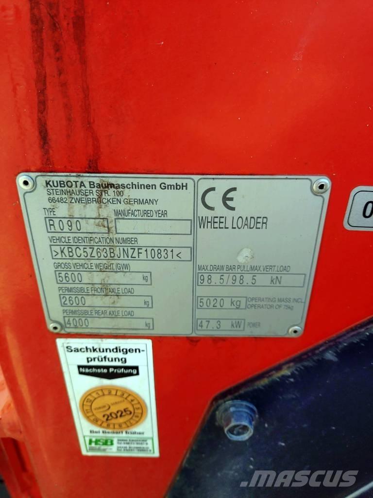 Kubota R 090 Cargadoras sobre ruedas