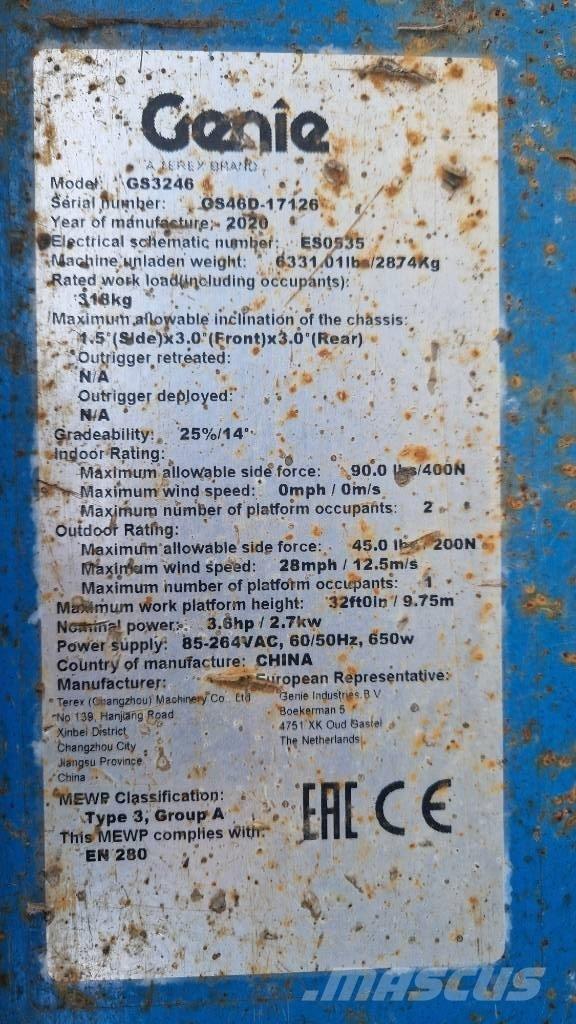 Genie GS 3246 Plataformas tijera