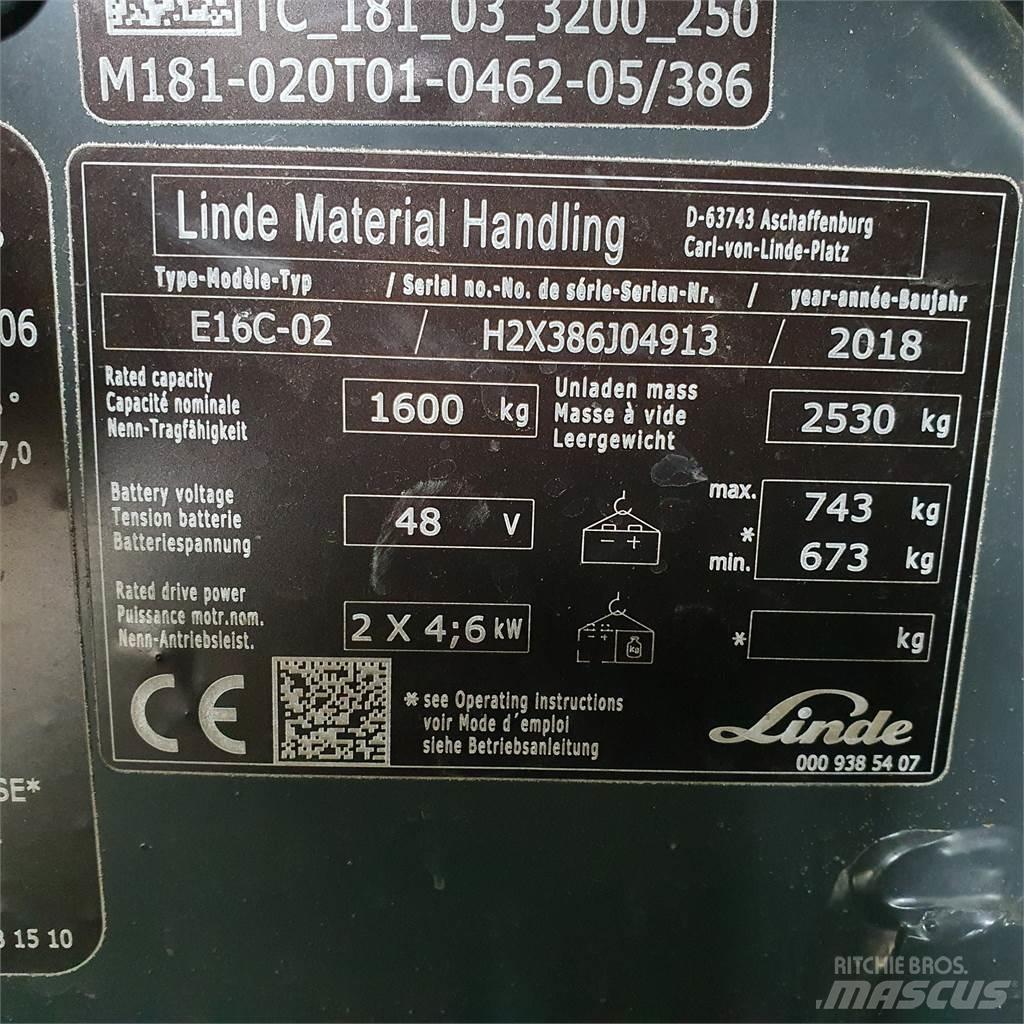 Linde E16C Carretillas de horquilla eléctrica