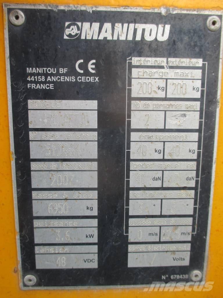 Manitou 170 AETJL Plataformas con brazo de elevación manual