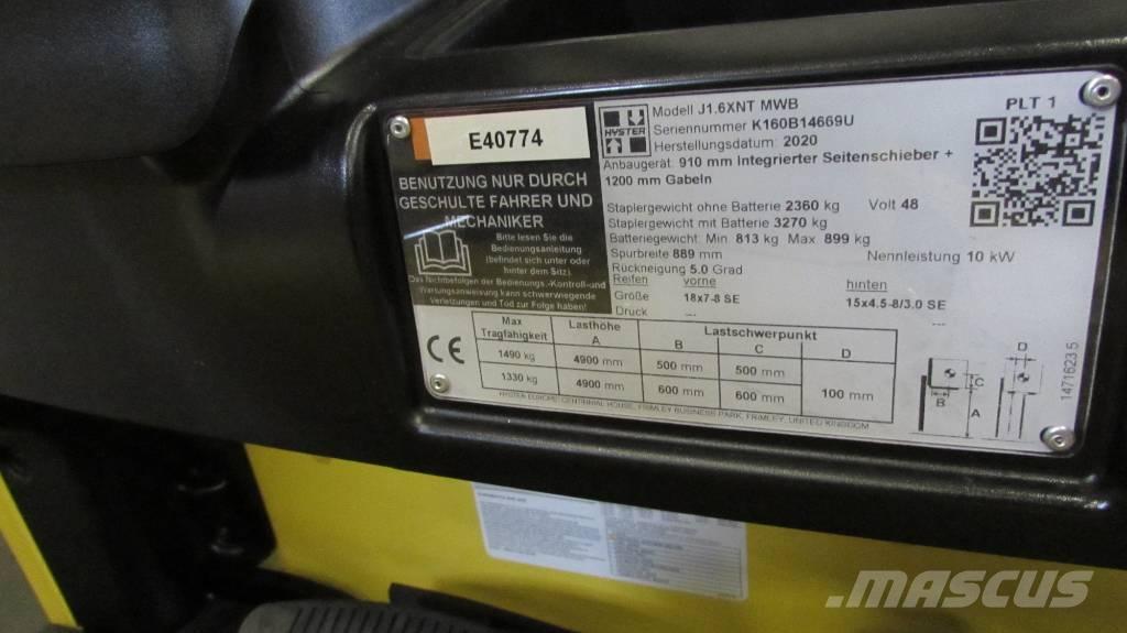 Hyster J1.6XNT MWB Carretillas de horquilla eléctrica