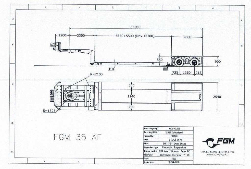 FGM 35 Semirremolques de plataformas planas/laterales abatibles