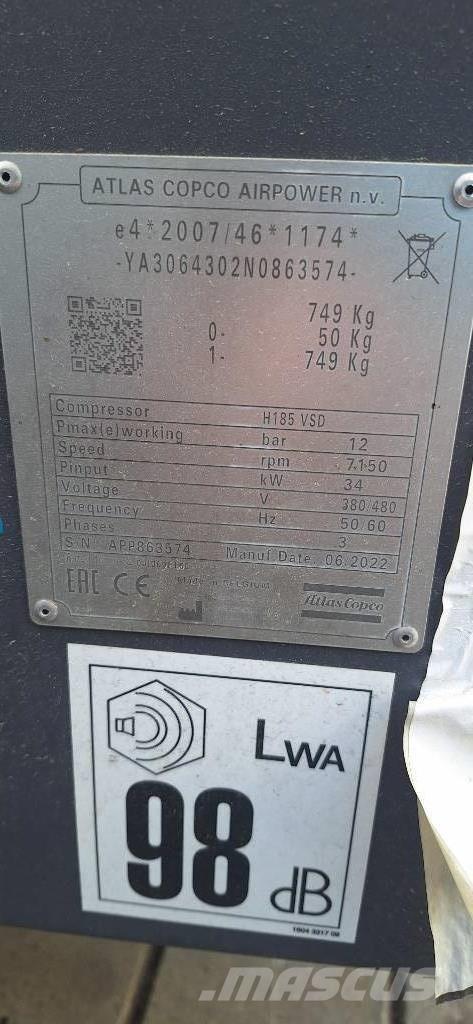 Atlas Copco H185 VSD Compresoras