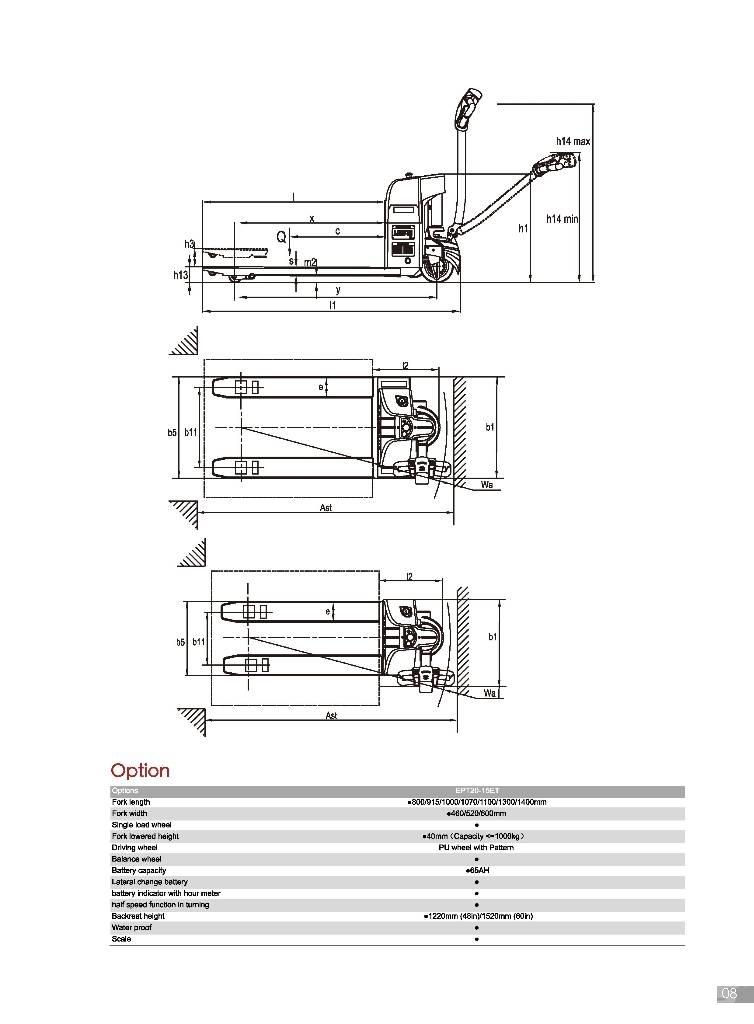 EP EPT20-15ET Montacargas manual para paletas