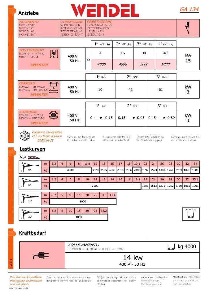 FB GRU GA 134 Grúas torre