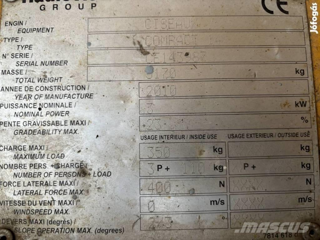 Haulotte Compact 14 Plataformas tijera