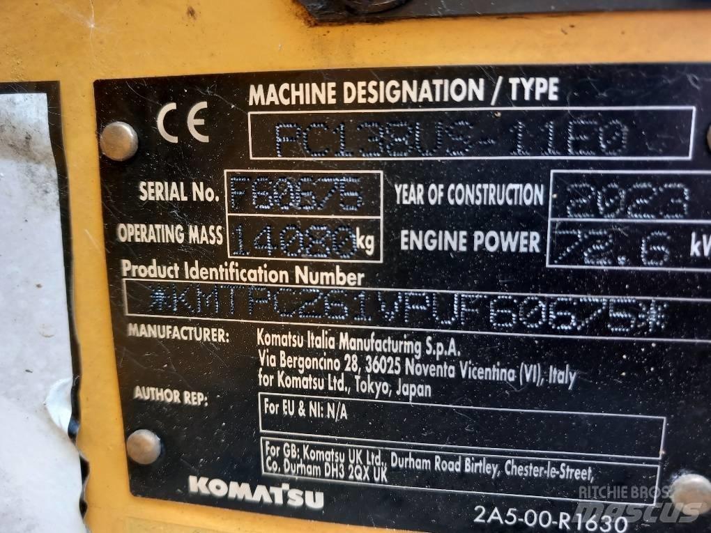 Komatsu PC138US-11E0 Excavadoras sobre orugas