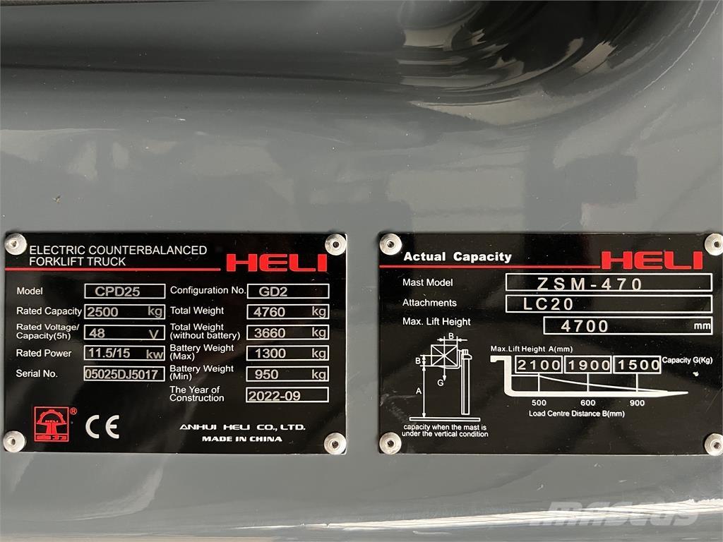 Heli CPD25 GD2 / NEU Carretillas de horquilla eléctrica