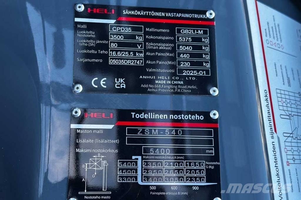 Heli CPD 35 Carretillas de horquilla eléctrica