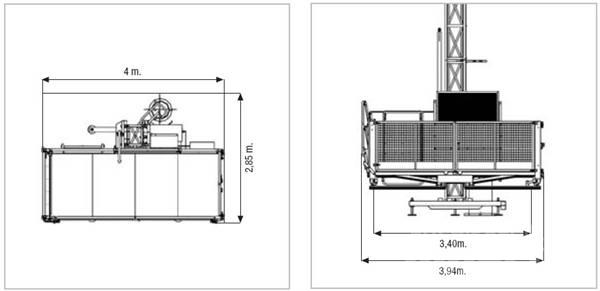 Camac ECP-1500 Plataformas con jaula de elevación