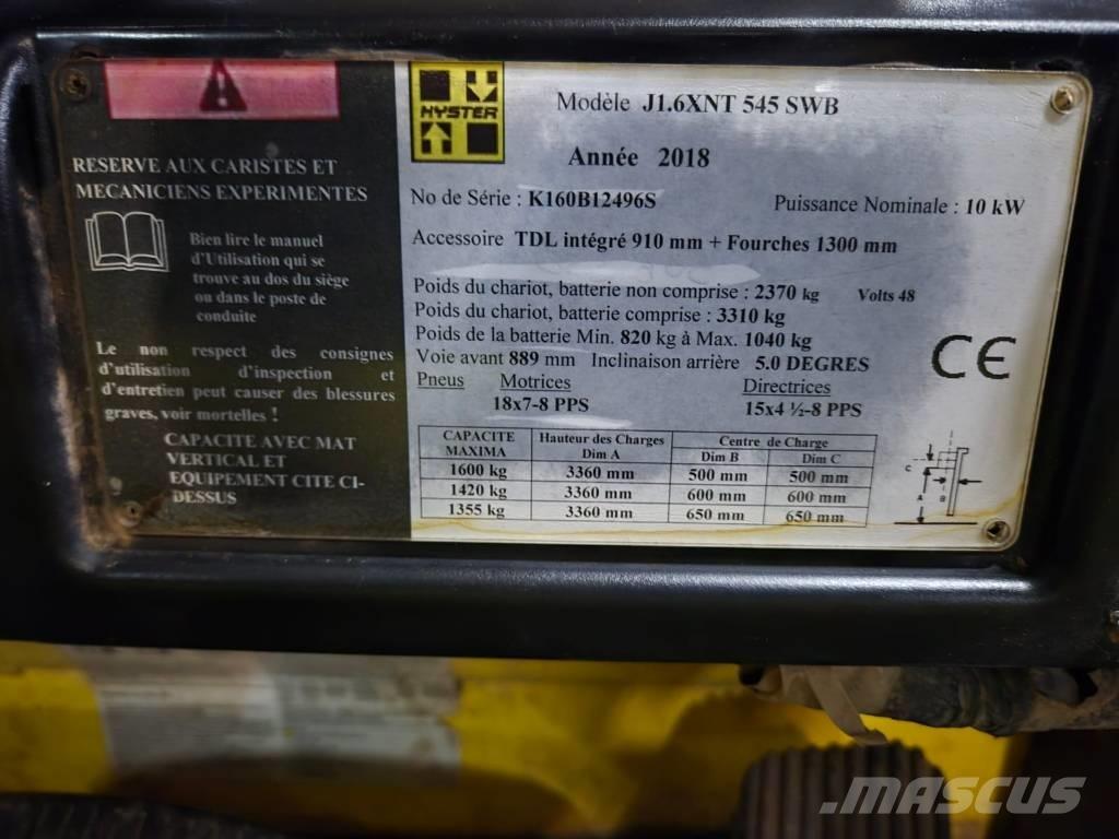Hyster J 1.6 XNT Carretillas de horquilla eléctrica