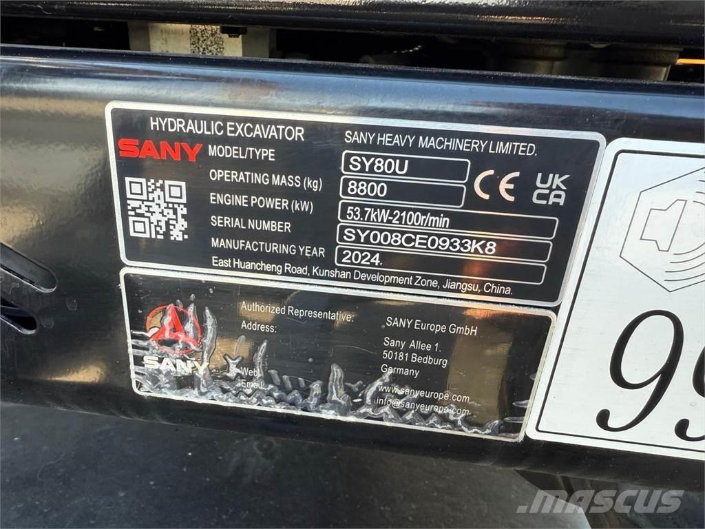 Sany SY80U Excavadoras 7t - 12t