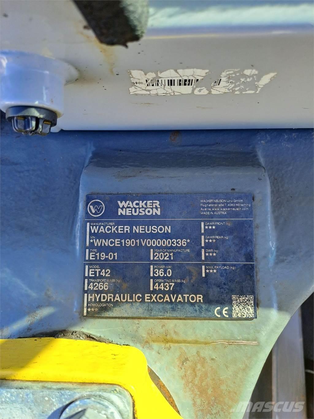 Wacker Neuson ET42 Excavadoras sobre orugas