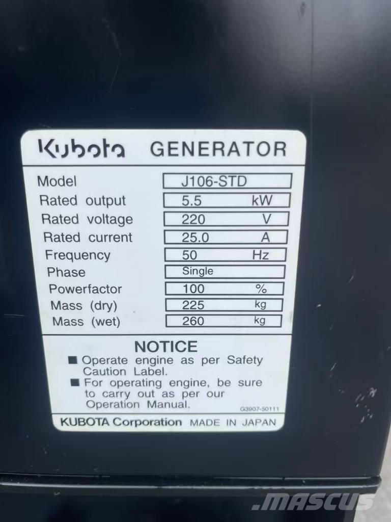 Kubota J106 Generadores diésel