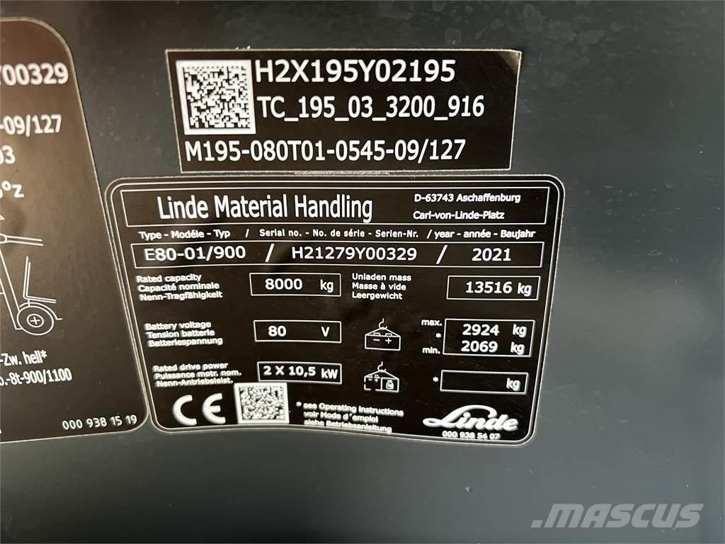 Linde E80/900 Carretillas de horquilla eléctrica