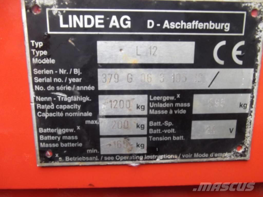 Linde L12 /379/ V-2097 Apiladoras eléctricos
