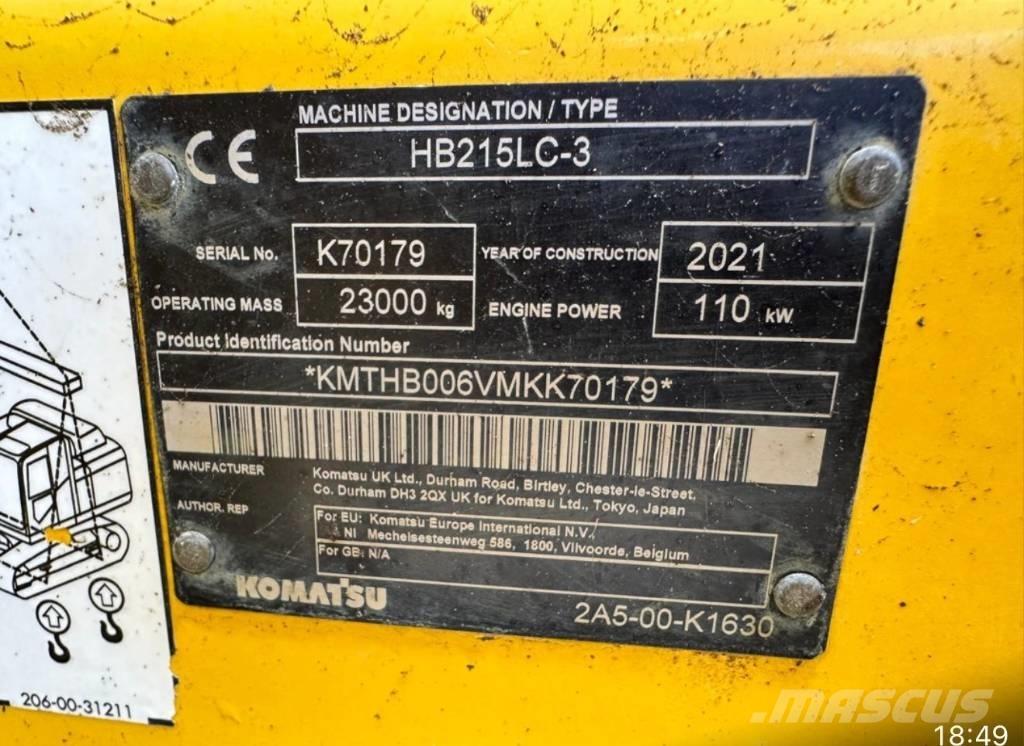 Komatsu HB 215LC-3 Excavadoras sobre orugas