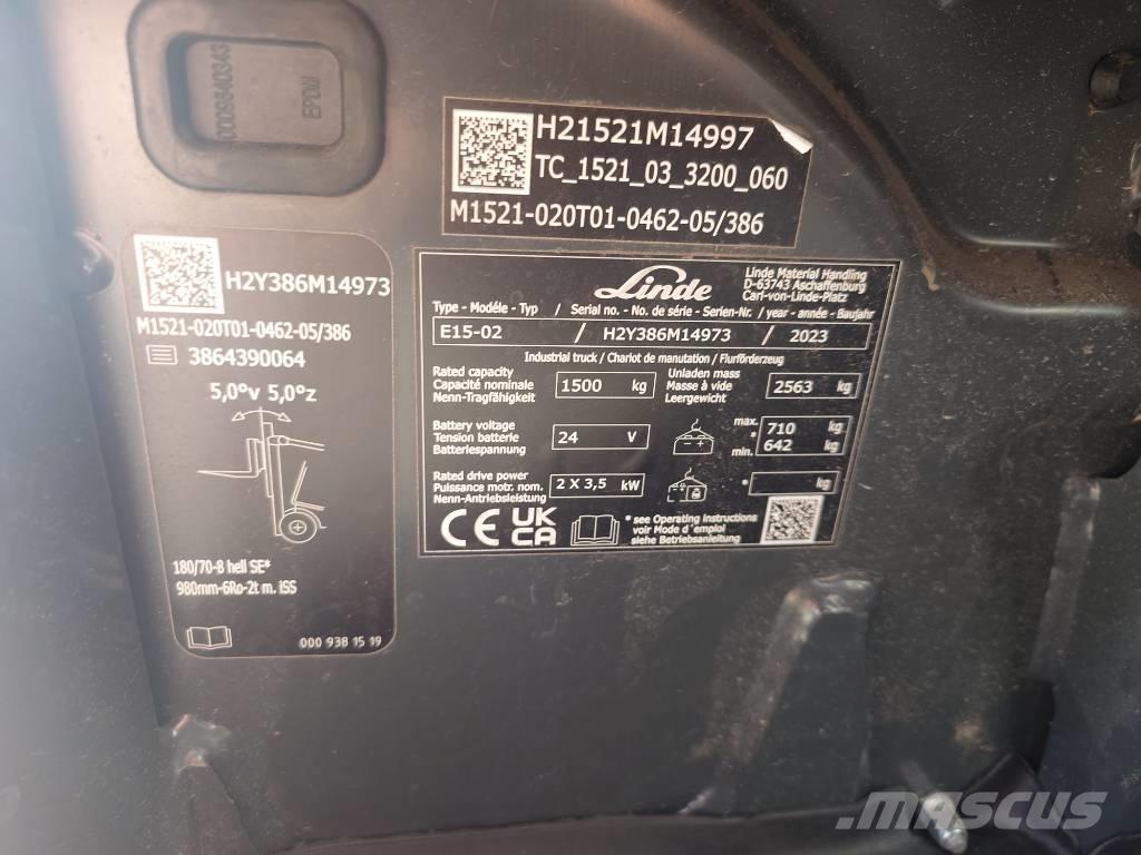 Linde E15/386-02 Carretillas de horquilla eléctrica