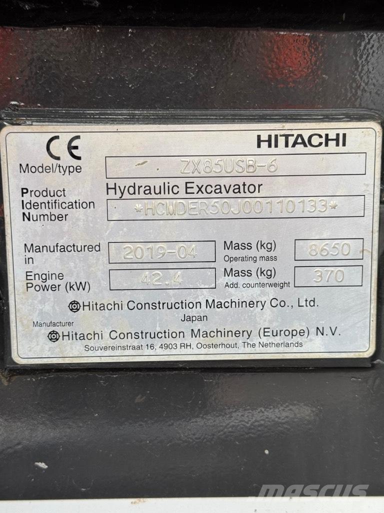 Hitachi ZX 85 US B-6 Excavadoras 7t - 12t