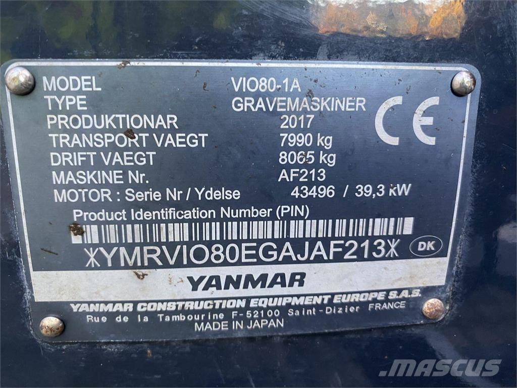 Yanmar VIO80-1A Excavadoras de ruedas