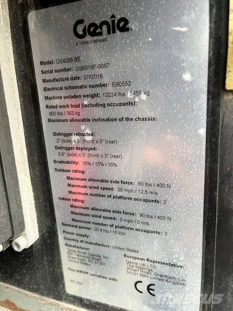 Genie GS4069 BE Plataformas tijera