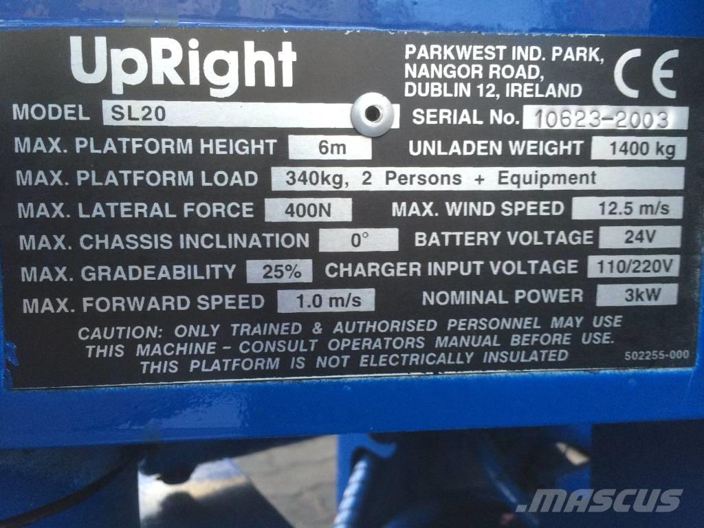 UpRight SL20    V-2747 Plataformas con jaula de elevación
