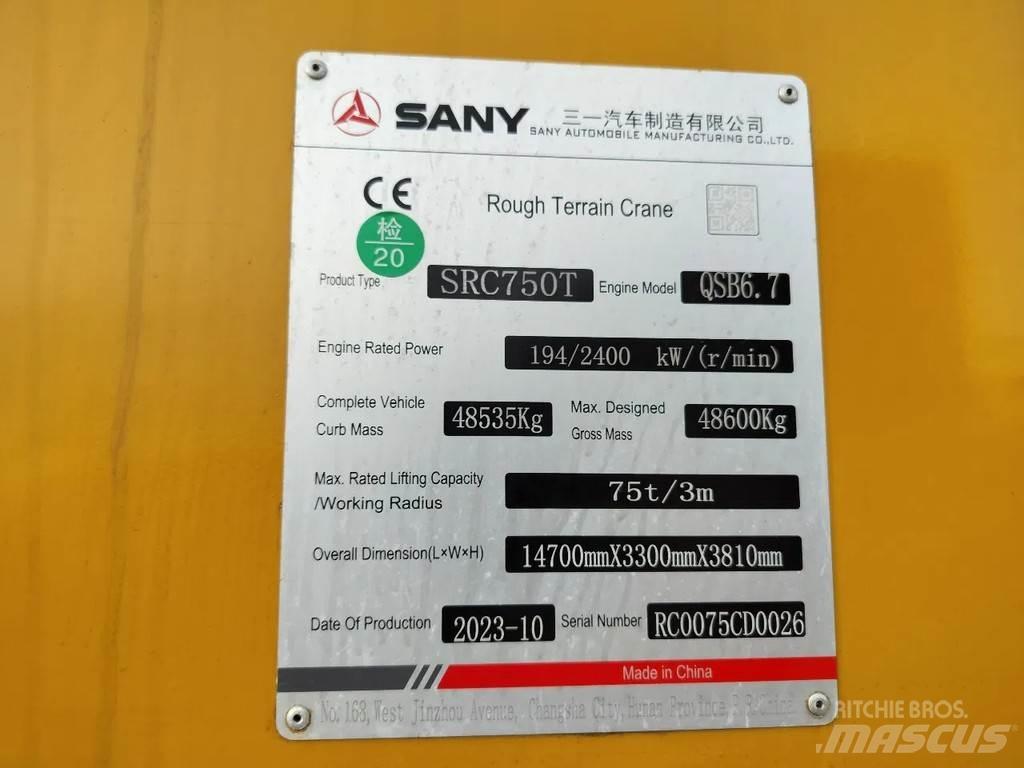 Sany SRC750T Grúas autopropulsadas