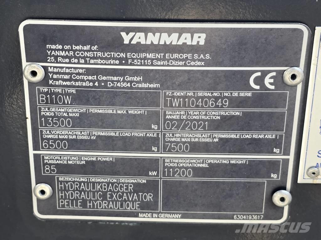 Yanmar B 110 W Excavadoras de ruedas