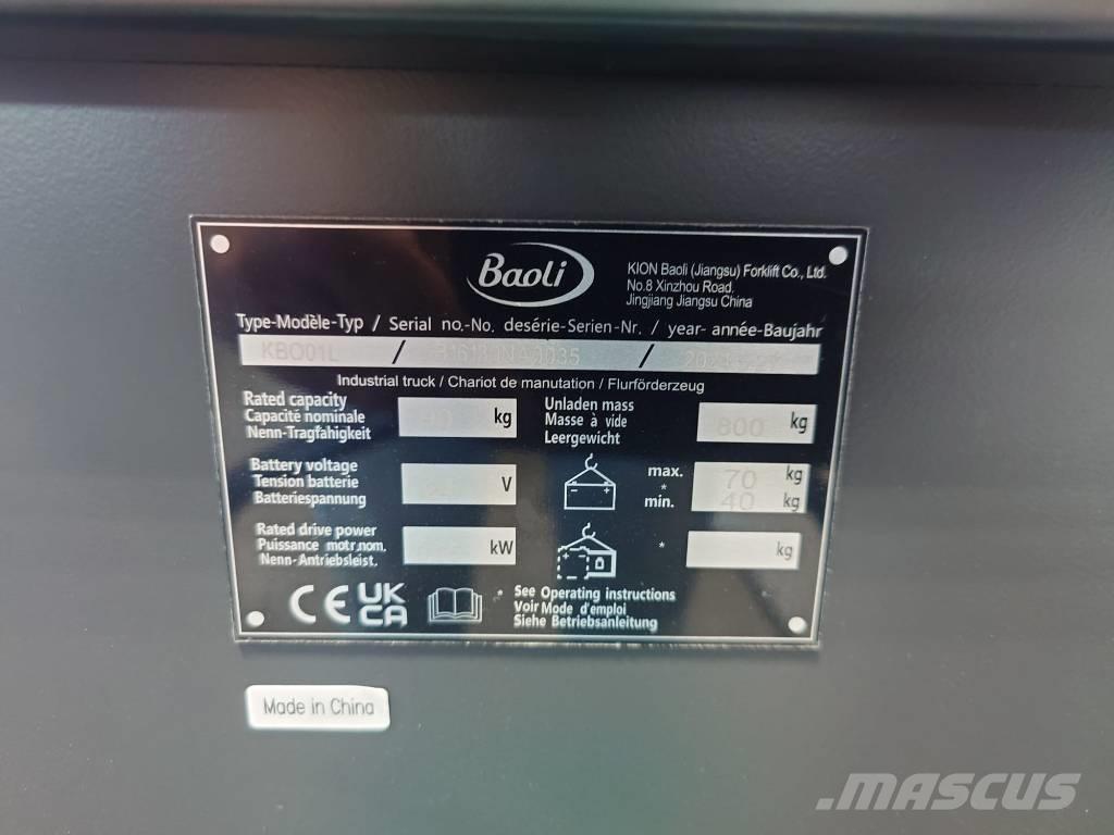 Baoli KBO-01L Li-ION Montacargas recogepedidos de media altura