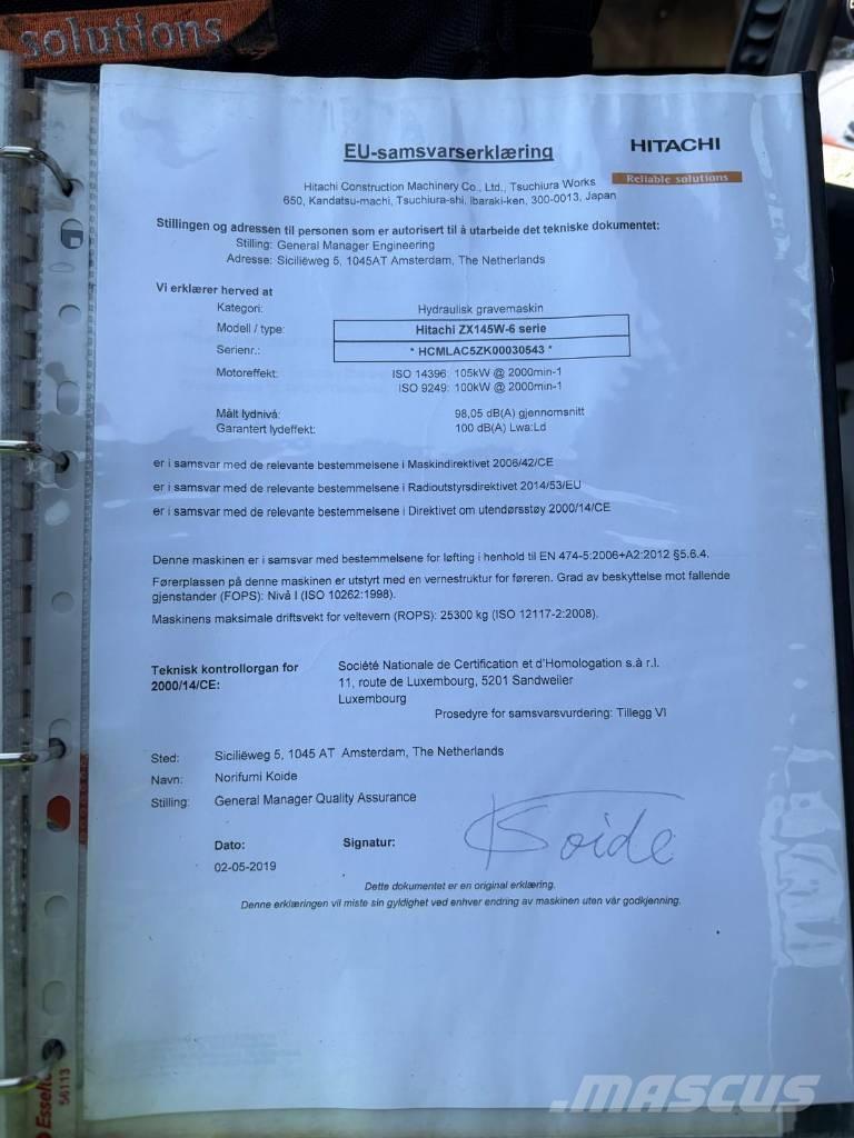 Hitachi ZX 145 W-6 Excavadoras de ruedas